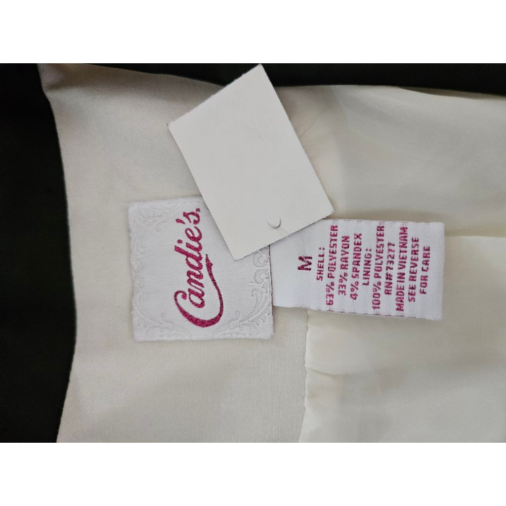 Women's Candie's Cream & Black Lapel Blazer M - Picture 2 of 5